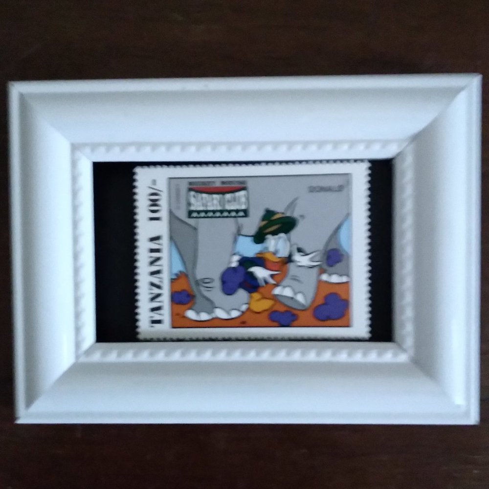Framed Stamp Art - Disney Stamp Art - Donald on Safari
